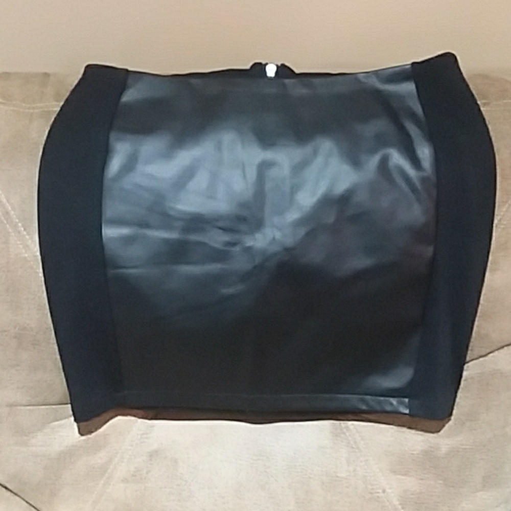 SEXY Black faux leather with stretch sides  Lg